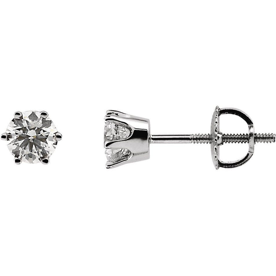 14K White 3/4 CTW Diamond Earrings