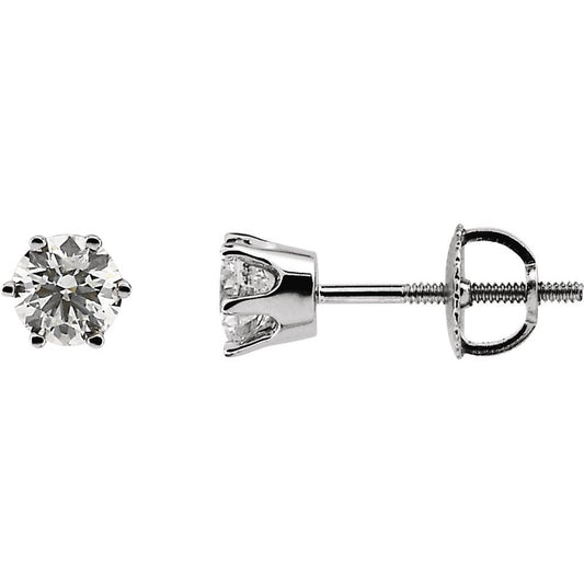 14K White 3/4 CTW Diamond Earrings