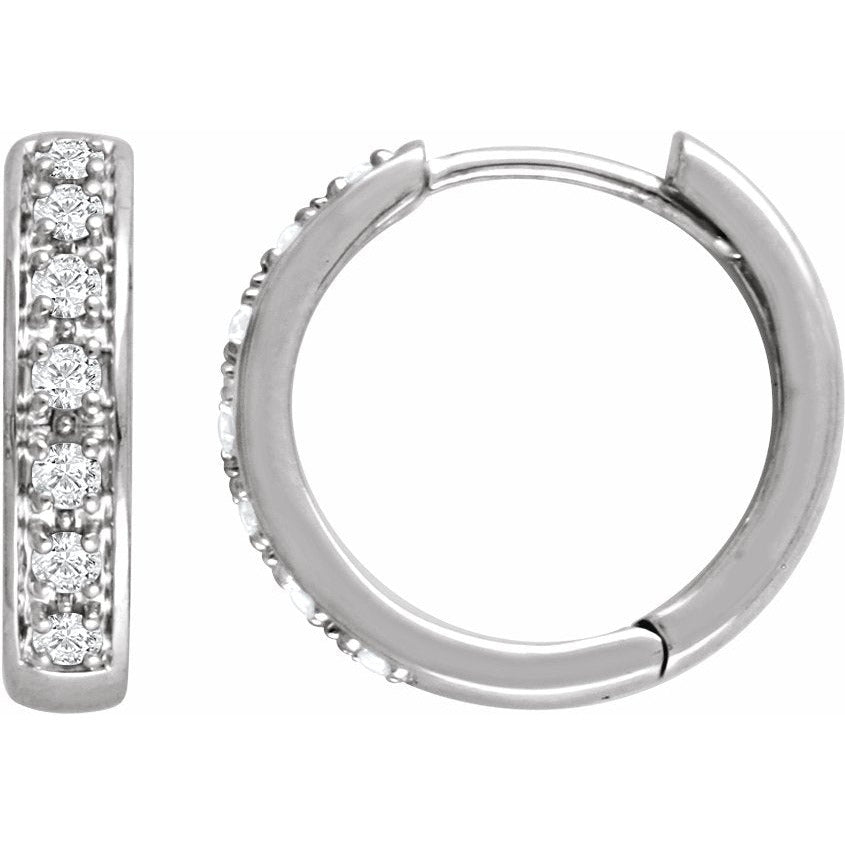 14K White 1/3 CTW Diamond Huggies
