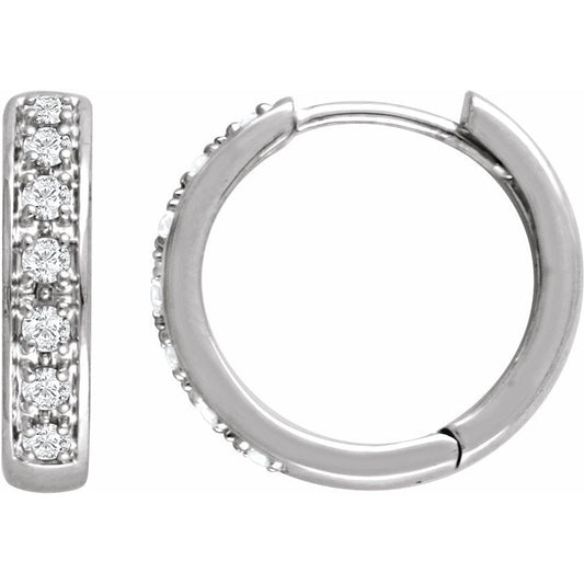 14K White 1/3 CTW Diamond Huggies