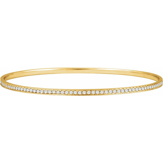 14K Yellow 1 1/2 CTW Diamond Bangle Bracelet 7