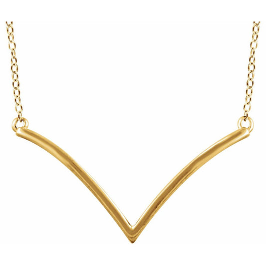 14K Yellow V 16-18 Necklace