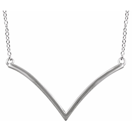 14K White V 16-18 Necklace