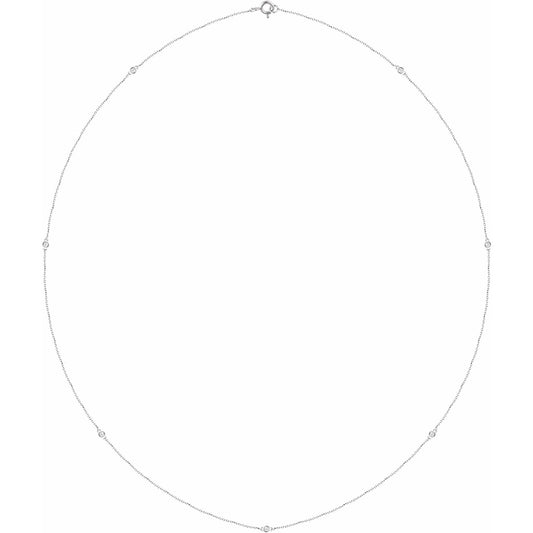 14K White 1/4 CTW Diamond 7-Station 24 Necklace
