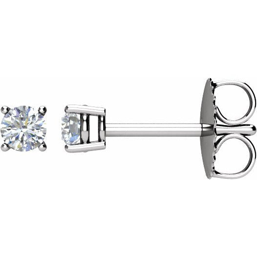 14K White 1/10 CTW Diamond Stud Single Earring