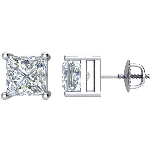 14K White 1 1/5 CTW Diamond Stud Earrings