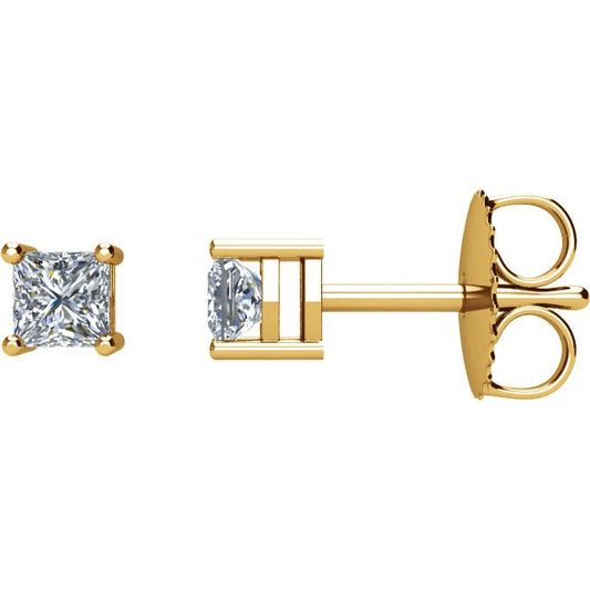 14K White 1/2 CT Diamond Single Earring