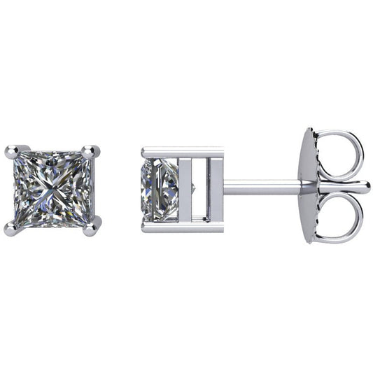 14K White 1 CTW Diamond Earrings