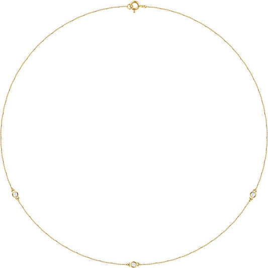 14K Yellow 1/5 CTW Diamond 3-Station 18 Necklace