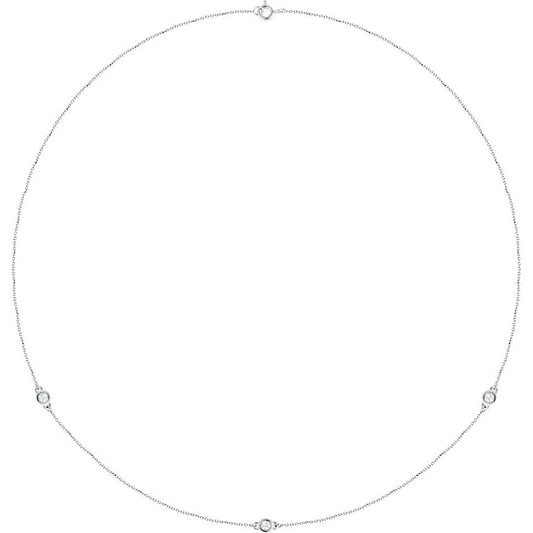 14K White 1/4 CTW Diamond 3-Station 18 Necklace