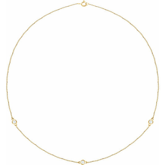 14K Yellow 1/3 CTW Diamond 3-Station 18 Necklace