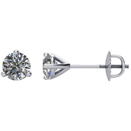 14K White 1/2 CTW Diamond Stud Earrings