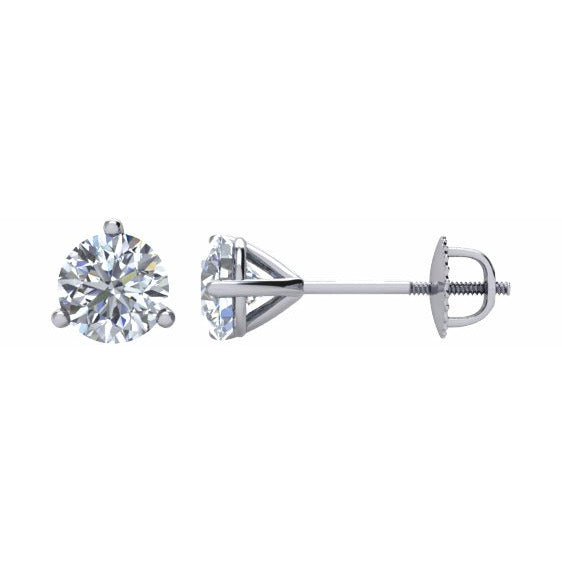14K White 1 CTW Diamond Stud Earrings