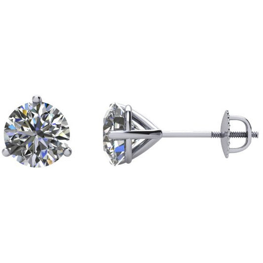 14K White 1/5 CTW Diamond Stud Earrings