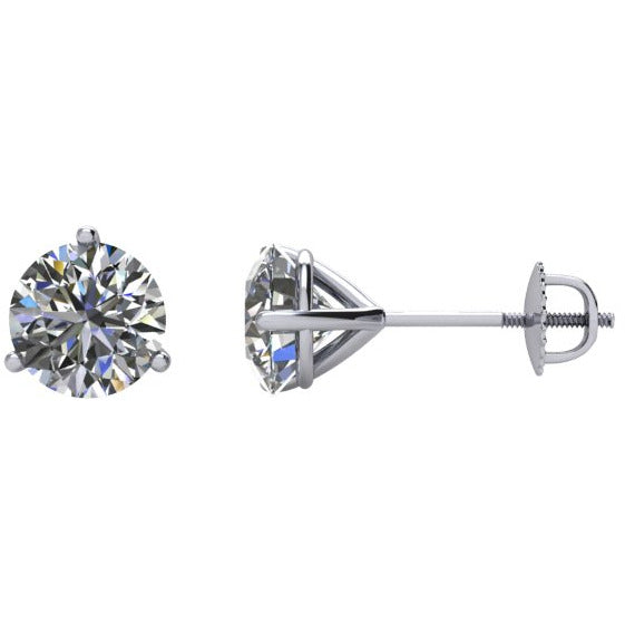 14K White 1/3 CTW Diamond Stud Earrings