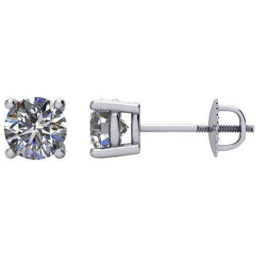 14K White 3/4 CTW Diamond Stud Earrings