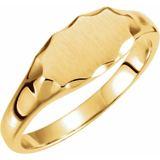 14K Yellow 11.2x6.7 mm Oval Signet Ring