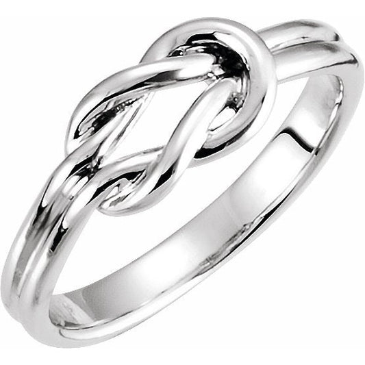14K White 6 mm Knot Ring