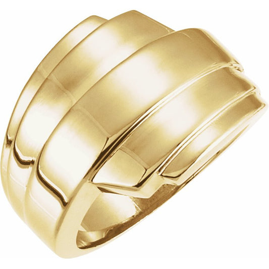 14K Yellow Layered Ring