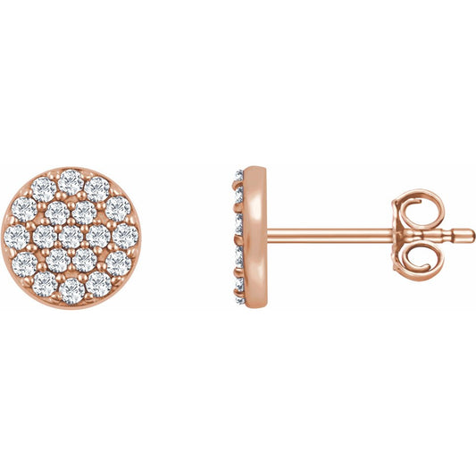 14K Rose 1/3 CTW Diamond Cluster Earrings