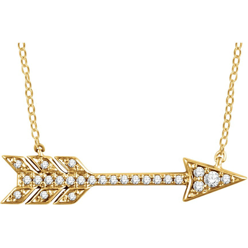 14K Yellow 1/10 CTW Diamond Arrow 18 Necklace