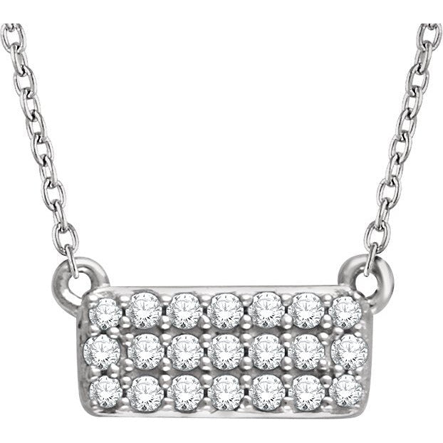 14K White 1/6 CTW Diamond Cluster 16-18 Necklace