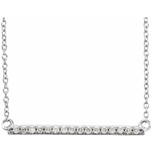 14K White 1/6 CTW Diamond Bar 18 Necklace