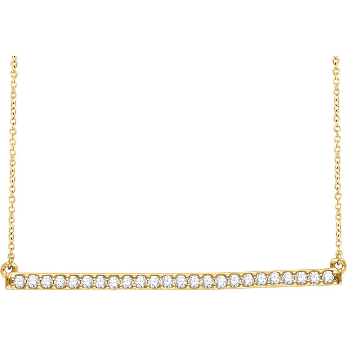 14K Yellow 1/3 CTW Diamond Bar 16-18 Necklace