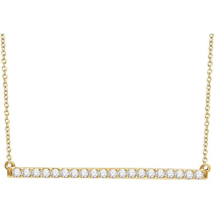 14K Yellow 1/6 CTW Diamond Bar 16-18 Necklace