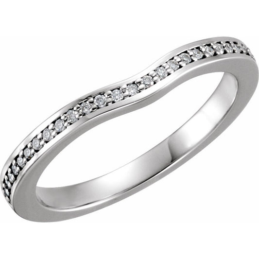 14K White 1/10 CTW Diamond Band