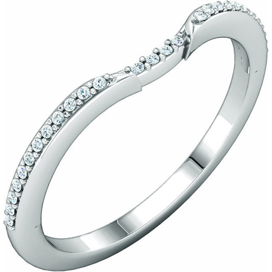 14K White .07 CTW Diamond Band