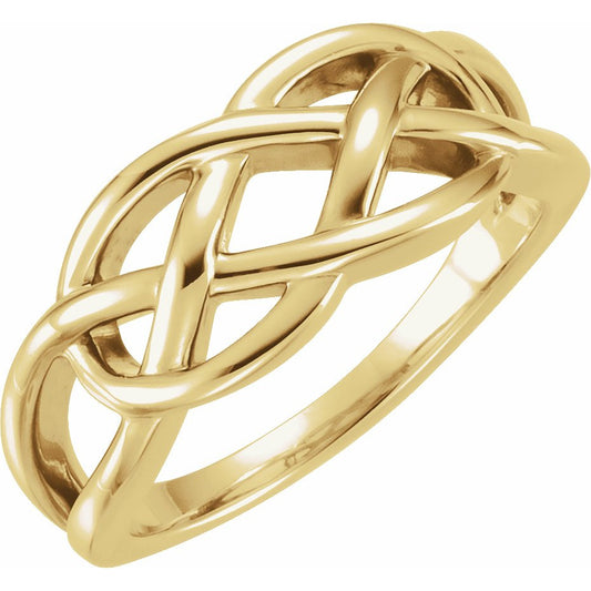 14K Yellow 9 mm Criss-Cross Ring