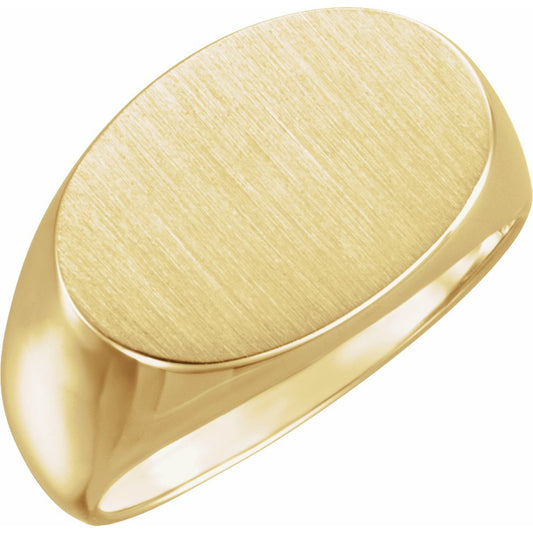 14K Yellow 18x12 mm Oval Signet Ring