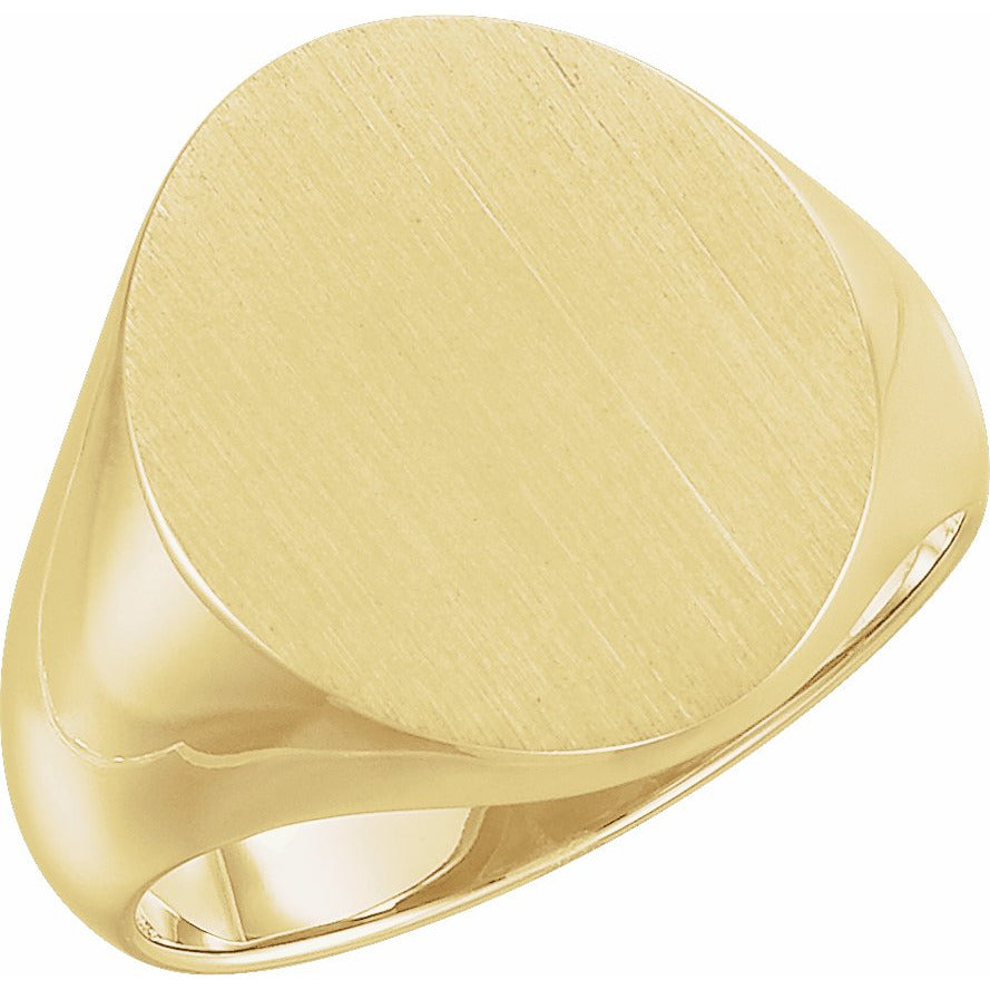 10K Yellow 18x16 mm Oval Signet Ring