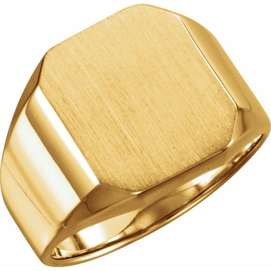 14K Yellow 16x14 mm Octagon Signet Ring