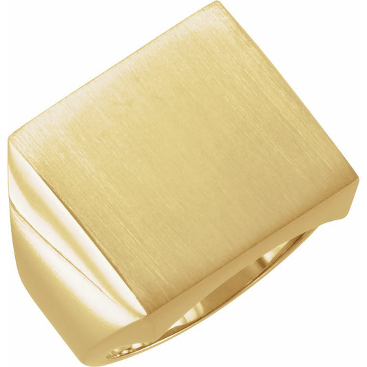 14K Yellow 18 mm Square Signet Ring