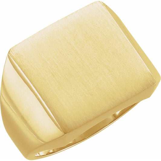 14K Yellow 16 mm Square Signet Ring