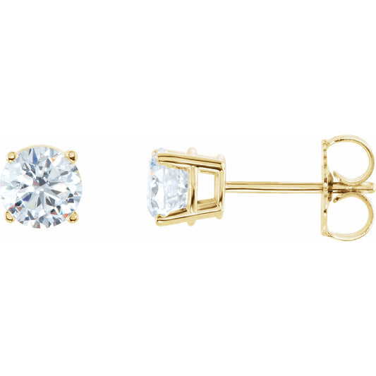 14K Yellow 1 CTW Diamond Earrings