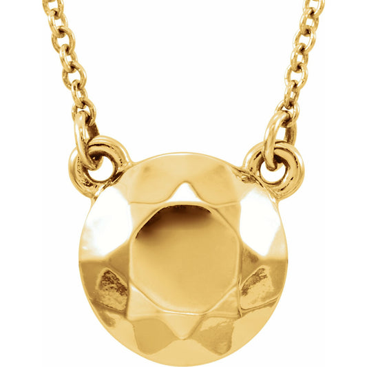 14K Yellow Faceted Design Circle 16.5 Necklace