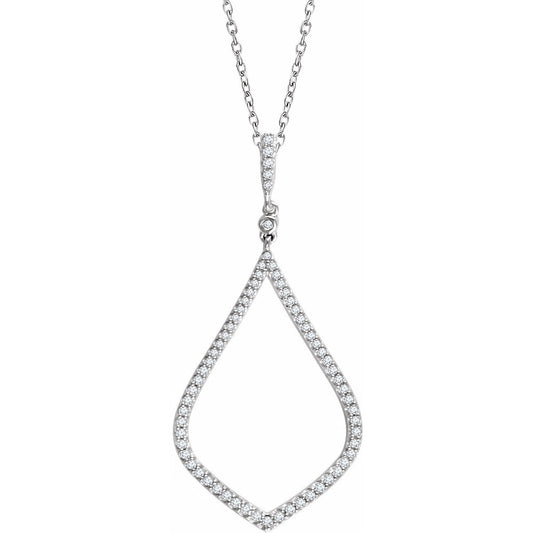 14K White 1/4 CTW Diamond 18 Necklace