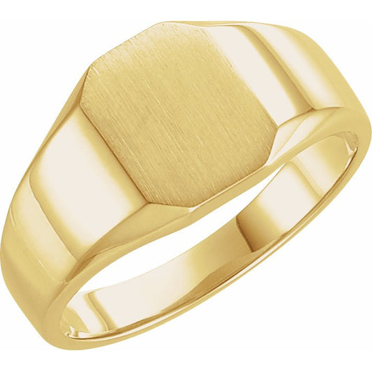 10K Yellow 9x7 mm Octagon Signet Ring