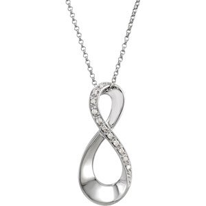 14K White .05 CTW Diamond Infinity-Inspired 18 Necklace