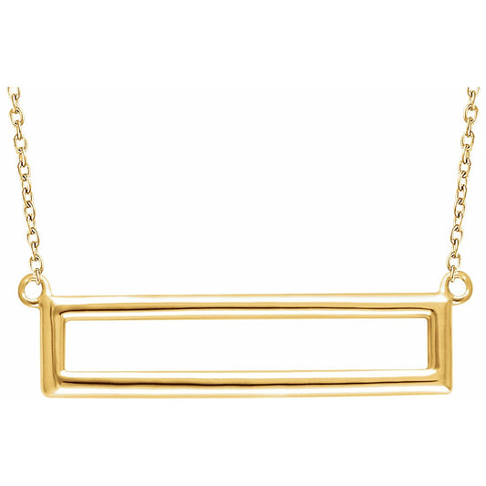 14K Yellow Rectangle 16-18 Necklace