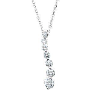 14K White 1/2 CTW Diamond Journey 18 Necklace