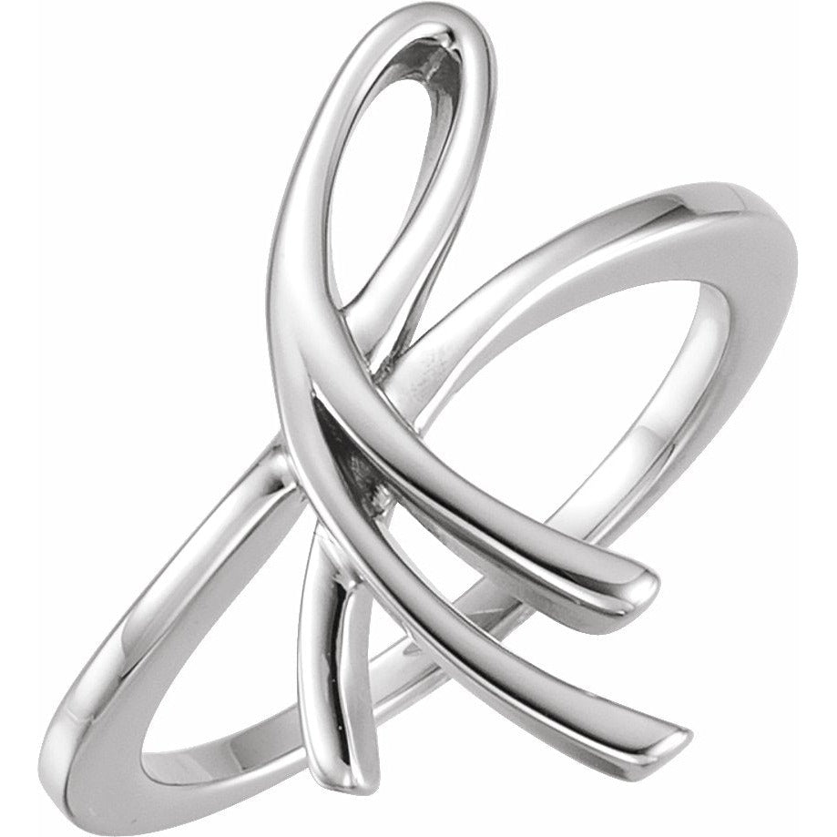 14K White 20.9 mm Freeform Ring