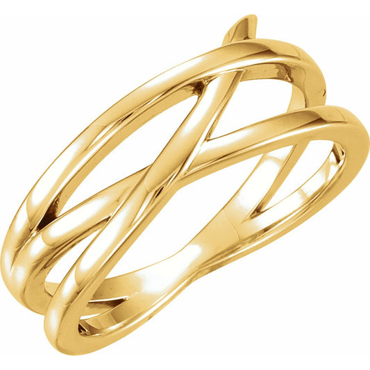 14K Yellow Criss-Cross Ring