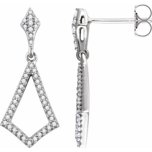 14K White 1/4 CTW Diamond Earrings