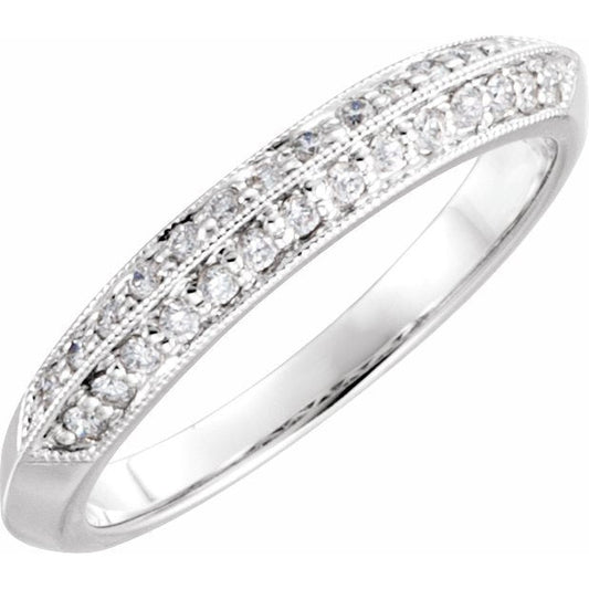 14K White 1/5 CTW Diamond Band