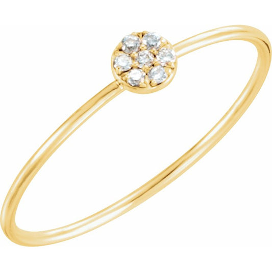 14K Yellow .04 CTW Diamond Petite Circle Ring