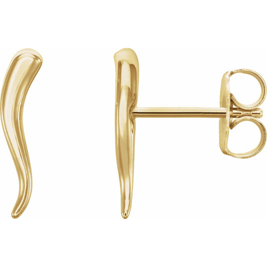 14K Yellow Horn Earrings